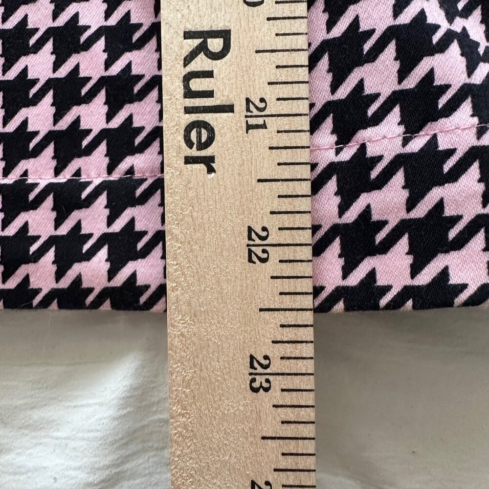 Joan Rivers Pink & Black Houndstooth Stretch Blazert SZ Small Career Preppy - Picture 7 of 8